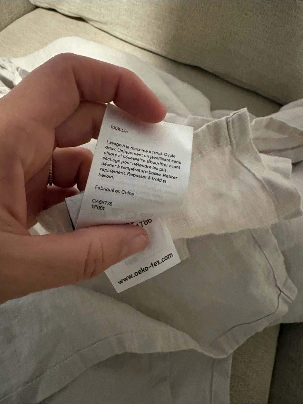 Quince 100% Linen beige Flat Sheet Full